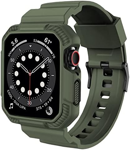 OROBAY Band with Case for Apple Watch 41mm 40mm 38mm, Army green