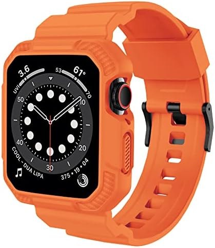 OROBAY Band with Case for Apple Watch 45mm 44mm 42mm, Orange