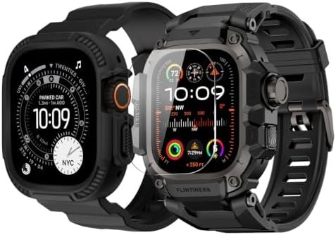 OROBAY Band with Case for Apple Watch Ultra 49mm, 2-Pack, Classic + rugged black