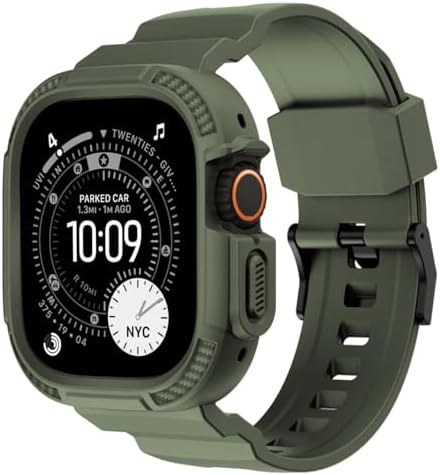 OROBAY Band with Case for Apple Watch Ultra 49mm, Army green