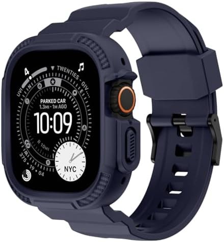 OROBAY Band with Case for Apple Watch Ultra 49mm, Midnight blue