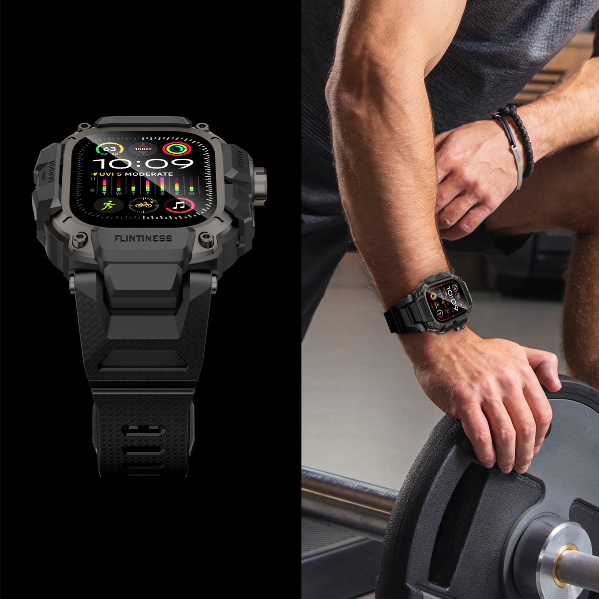 OROBAY rugged Apple Watch Ultra band with case