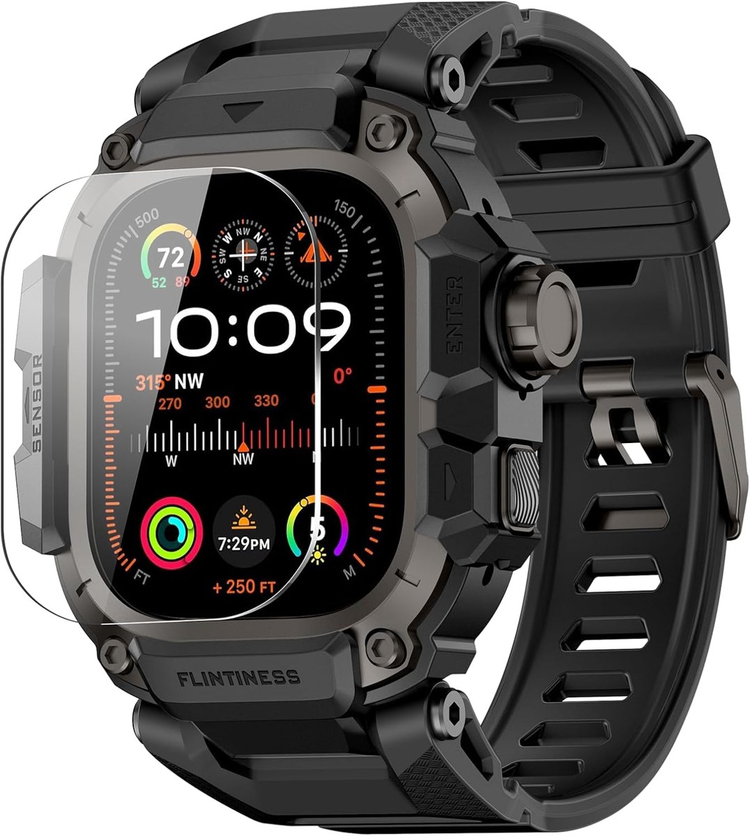 OROBAY Rugged Metal Case Band for Apple Watch Ultra 49mm