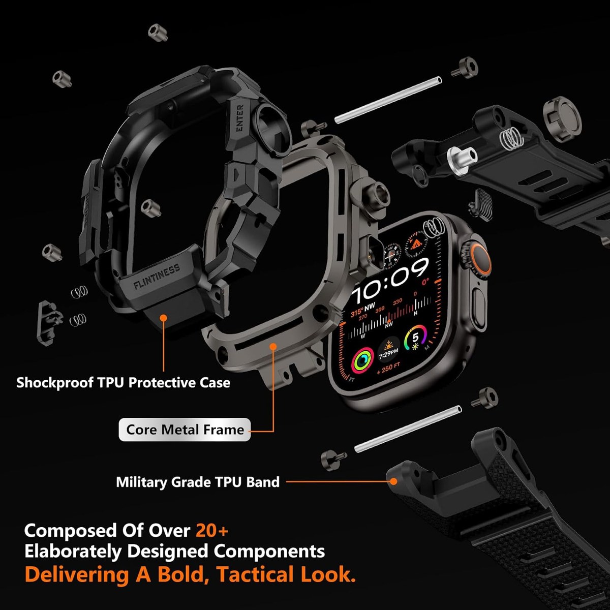 OROBAY Rugged Metal Case Band for Apple Watch Ultra 49mm photo 3