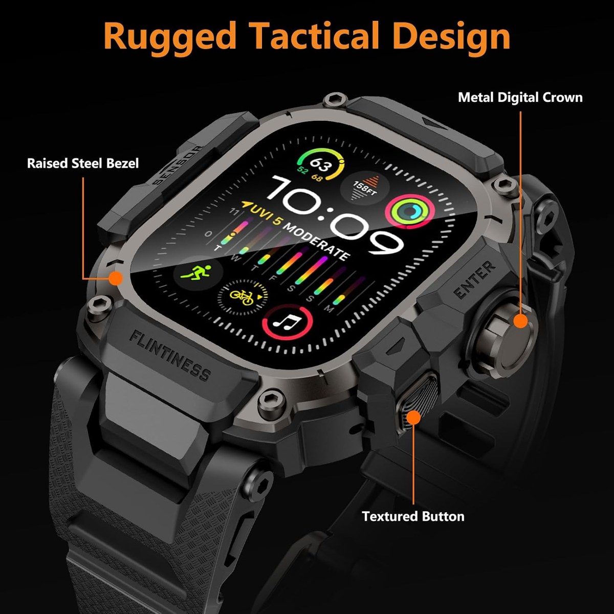 OROBAY Rugged Metal Case Band for Apple Watch Ultra 49mm photo 4